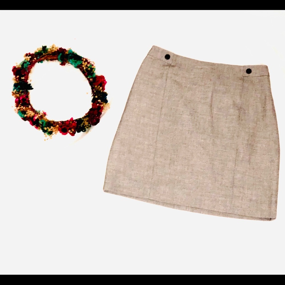 Gray Mini Pencil Skirt